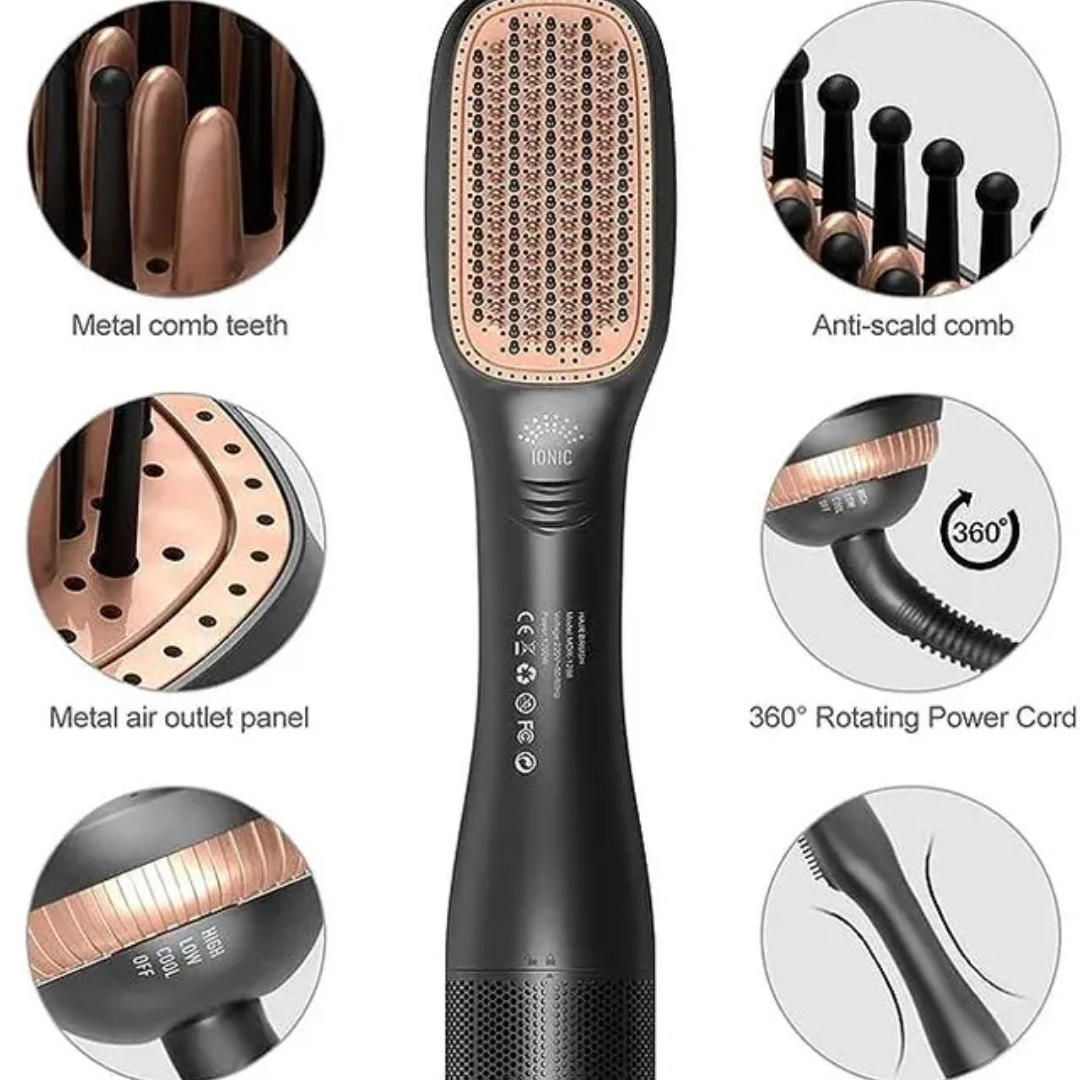JOY Professional 2-in-1 Hair Styling Brush Dryer & Straightener