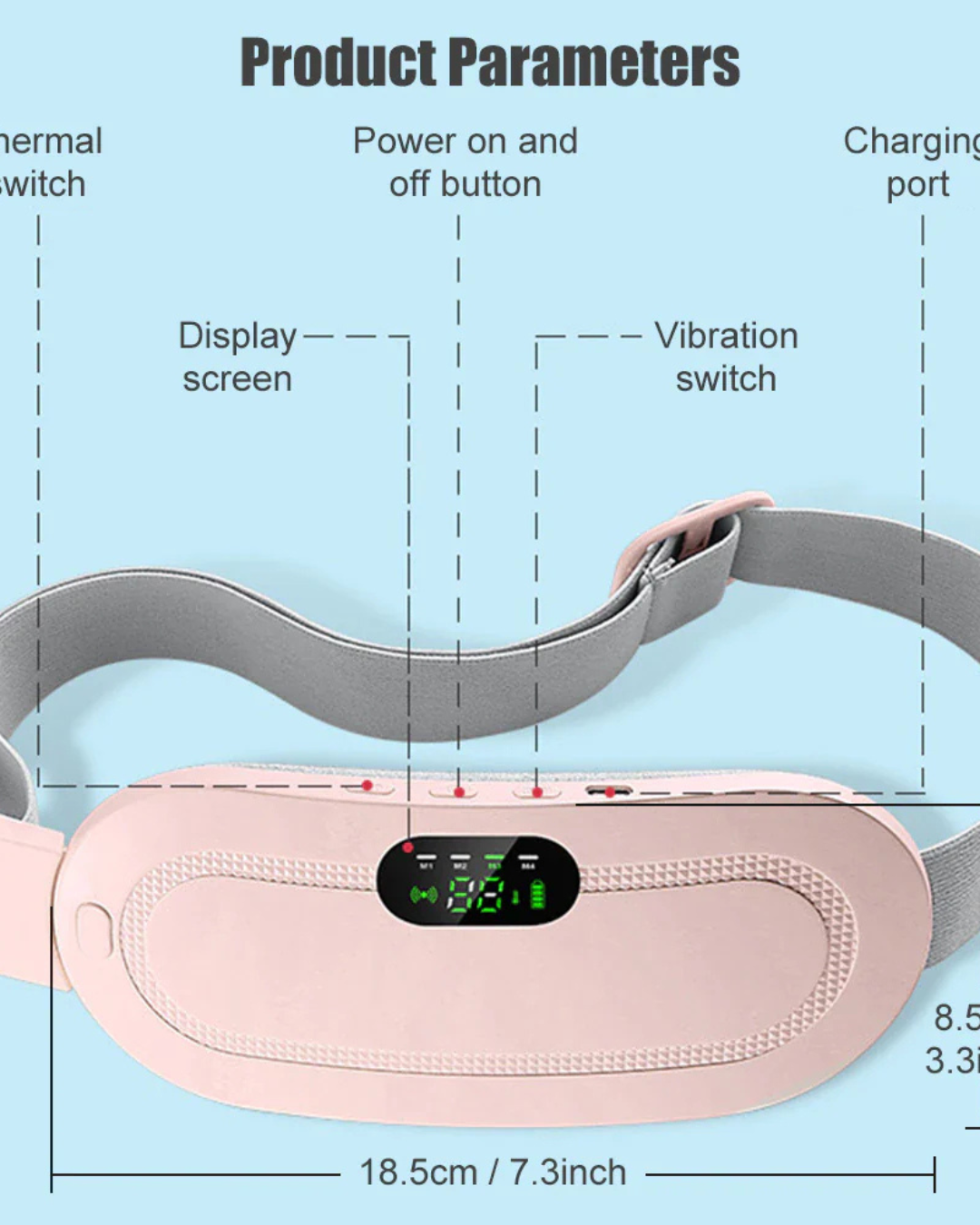 Portable Menstrual Heating Belt with Heat & Vibration Massage | Rechargeable Period Pain Relief Device