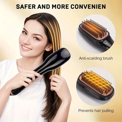 JOY Professional 2-in-1 Hair Styling Brush Dryer & Straightener