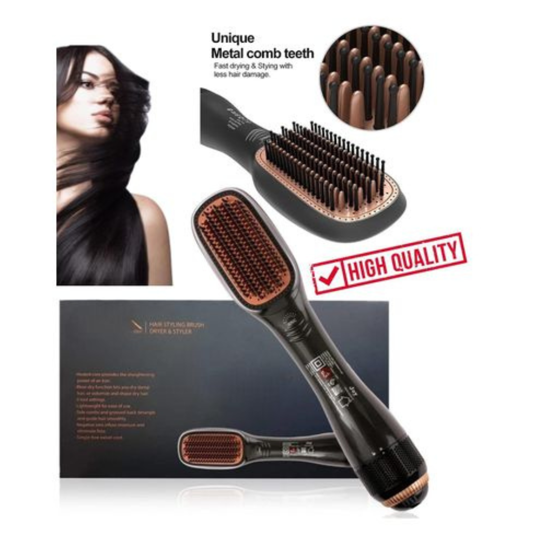 JOY Professional 2-in-1 Hair Styling Brush Dryer & Straightener